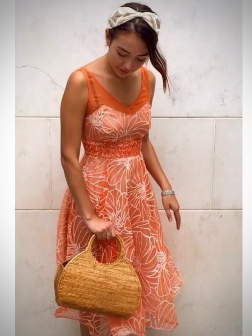 Anthropologie Moulinette Soeurs Calendula Orange Embroidered Organza Dress 4 - Picture 10 of 13